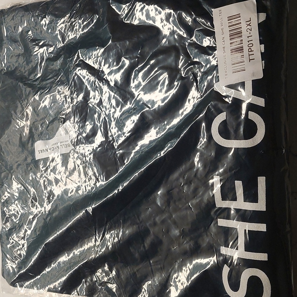 "SHE CAN, SHE WILL" V neck tshirt brand new